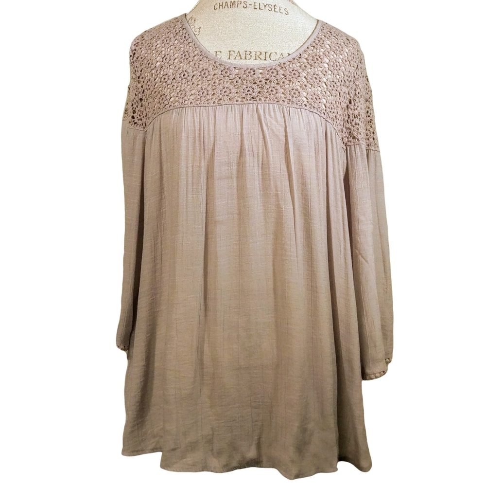 Gray Muslin Smock style top